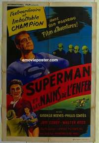 k163 SUPERMAN & THE MOLE MEN French 31x47 movie poster '51 George Reeves