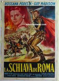 k237 SLAVE OF ROME Italian one-panel movie poster '60 Guy Madison