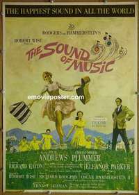 k297 SOUND OF MUSIC special 16x23 window card movie poster '65 Julie Andrews