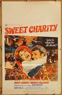 k298 SWEET CHARITY window card movie poster '69 Bob Fosse, Shirley MacLaine