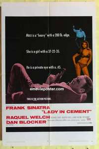 e168 LADY IN CEMENT one-sheet movie poster '68 Frank Sinatra, sexy Raquel!