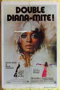 e162 LADY SINGS THE BLUES/MAHOGANY one-sheet movie poster '76 Diana Ross