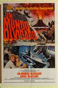 e161 LAND THAT TIME FORGOT Spanish/U.S. one-sheet movie poster '75 dinosaur art!