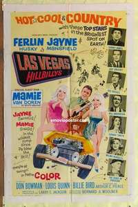 e158 LAS VEGAS HILLBILLYS one-sheet movie poster '66 Mansfield, Van Doren