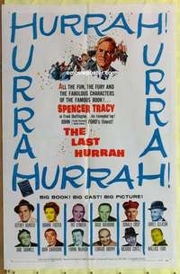 e156 LAST HURRAH one-sheet movie poster '58 John Ford, Spencer Tracy