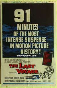 e150 LAST VOYAGE one-sheet movie poster '60 Robert Stack, Woody Strode