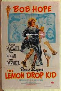 e141 LEMON DROP KID one-sheet movie poster '51 sexy Bob Hope in drag!