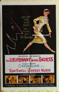 e134 LIEUTENANT WORE SKIRTS one-sheet movie poster '56 Sheree North