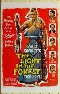 e133 LIGHT IN THE FOREST one-sheet movie poster '58 Disney, James MacArthur