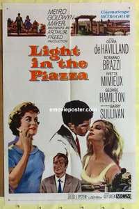 e132 LIGHT IN THE PIAZZA one-sheet movie poster '61 De Havilland, Mimieux