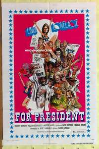 e129 LINDA LOVELACE FOR PRESIDENT one-sheet movie poster '75 great artwork!