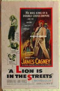 e127 LION IS IN THE STREETS one-sheet movie poster '53 James Cagney