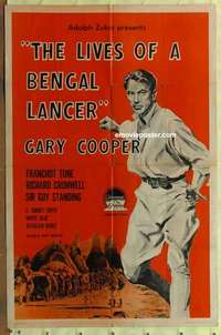 e116 LIVES OF A BENGAL LANCER one-sheet movie poster R58 Gary Cooper