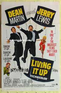 e114 LIVING IT UP one-sheet movie poster R65 Dean Martin & Jerry Lewis!