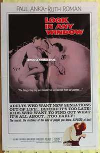 e097 LOOK IN ANY WINDOW one-sheet movie poster '61 Paul Anka, Roman