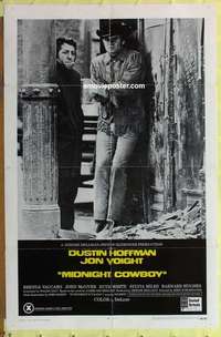 d972 MIDNIGHT COWBOY one-sheet movie poster '69 Dustin Hoffman, Jon Voight