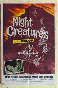 d853 NIGHT CREATURES one-sheet movie poster '62 Hammer, Peter Cushing