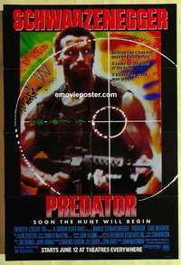 d672 PREDATOR advance one-sheet movie poster '87 Arnold Schwarzenegger