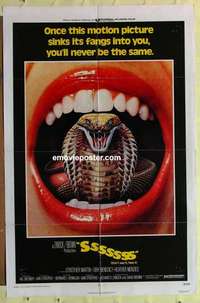 d372 SSSSSSS one-sheet movie poster '73 cool cobra snake-in-mouth image!