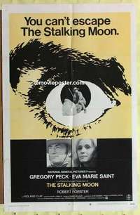 d369 STALKING MOON style B one-sheet movie poster '68 Gregory Peck, Saint