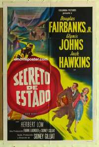 d357 STATE SECRET Spanish/U.S. one-sheet movie poster '50 Douglas Fairbanks Jr