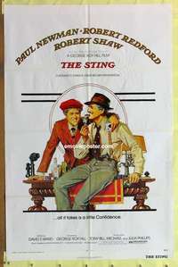 d351 STING one-sheet movie poster '74 Paul Newman, Robert Redford, Amsel