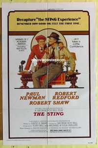 d352 STING one-sheet movie poster R77 Paul Newman, Robert Redford, Shaw