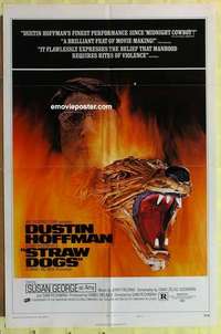 d341 STRAW DOGS style D one-sheet movie poster '72 Dustin Hoffman, George