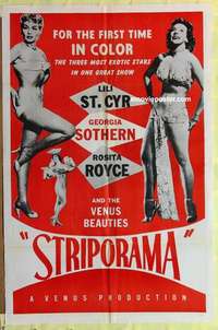 d337 STRIPORAMA one-sheet movie poster '53 exotic stripper Lili St. Cyr!