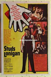 d333 STUDS LONIGAN one-sheet movie poster '60 James T. Farrell, Knight