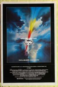 d311 SUPERMAN one-sheet movie poster '78 rare Bob Peak shield style!