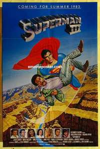 d308 SUPERMAN 3 advance one-sheet movie poster '83 Chris Reeve, Richard Pryor