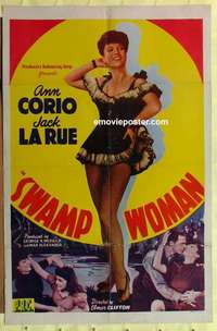 d304 SWAMP WOMAN one-sheet movie poster '41 sexy full-length Ann Corio!