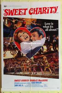 d300 SWEET CHARITY one-sheet movie poster '69 Bob Fosse, Shirley MacLaine