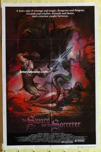 d295 SWORD & THE SORCERER style B one-sheet movie poster '82 fantasy art!