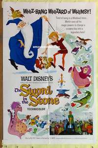 d294 SWORD IN THE STONE style A one-sheet movie poster '64 King Arthur!