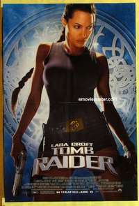 e159 LARA CROFT TOMB RAIDER advance one-sheet movie poster '01 Angelina Jolie