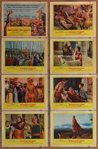 p094 ALEXANDER THE GREAT 8 movie lobby cards '56 Richard Burton, March