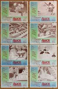 p096 ALICE IN WONDERLAND 8 Aust movie lobby cards R74 Walt Disney