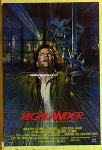 b397 HIGHLANDER English one-sheet movie poster '86 Connery, Chris Lambert