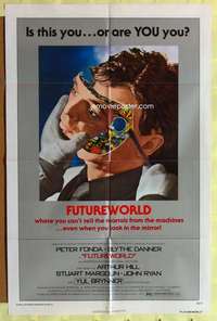 b330 FUTUREWORLD one-sheet movie poster '76 Peter Fonda, Yul Brynner