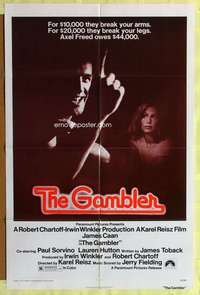 b333 GAMBLER one-sheet movie poster '74 James Caan, Paul Sorvino