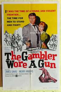 b334 GAMBLER WORE A GUN one-sheet movie poster '61 Jim Davis, Merry Anders