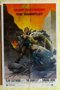 b339 GAUNTLET one-sheet movie poster '77 Eastwood, Frank Frazetta art!