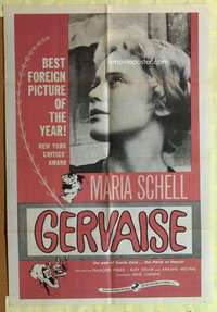 b342 GERVAISE one-sheet movie poster '56 Maria Schell, Rene Clement, French