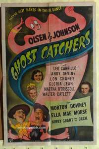 b345 GHOST CATCHERS one-sheet movie poster '44 Ole Olsen & Chic Johnson!