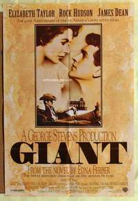 b348 GIANT one-sheet movie poster R96 James Dean, Liz Taylor, Rock Hudson