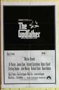 b354 GODFATHER int'l one-sheet movie poster '72 Francis Ford Coppola classic!