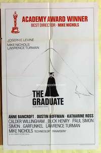 b361 GRADUATE style B one-sheet movie poster '68 Dustin Hoffman, Bancroft