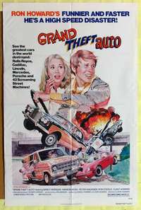 b362 GRAND THEFT AUTO one-sheet movie poster '77 Ron Howard, Roger Corman